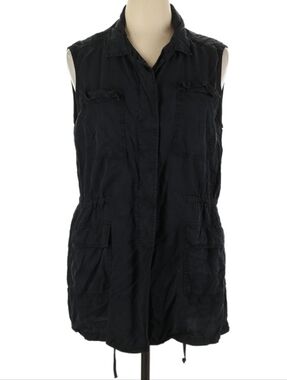 Buffalo by David Bitton Black Cargo Vest Sz XL EUC